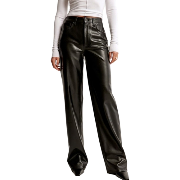 Abercrombie & Fitch Pants - Abercrombie & Fitch Black Leather Pants
